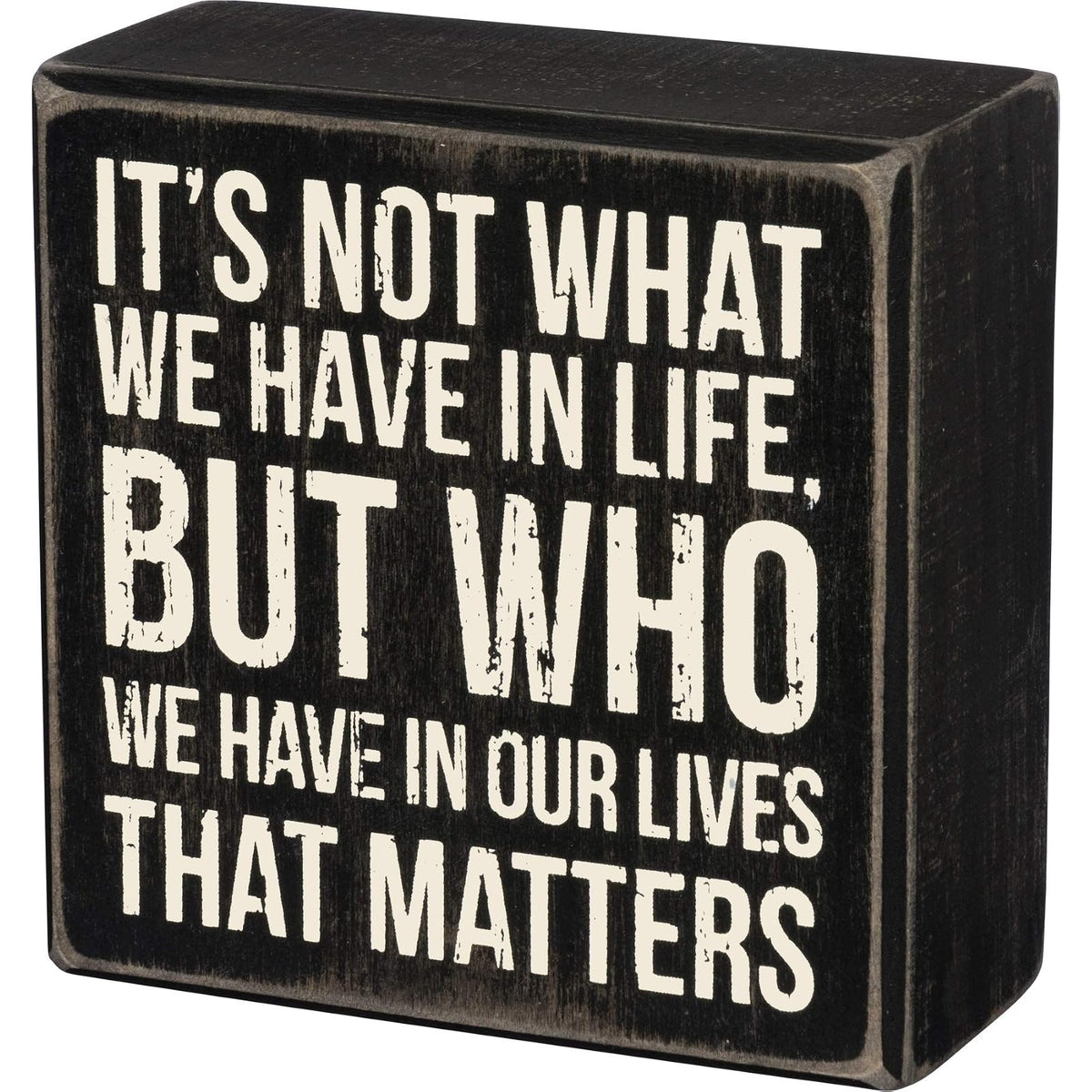 Primitives by Kathy Decorative Signage, 4 x 4-Inches, Black and White