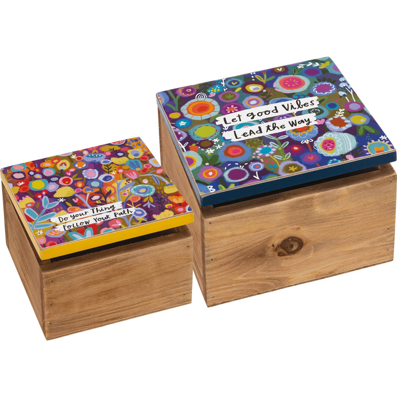 Primitives by Kathy Let Good Vibes Lead The Way; Do Your Thing Follow Your Path Home Décor Box Set