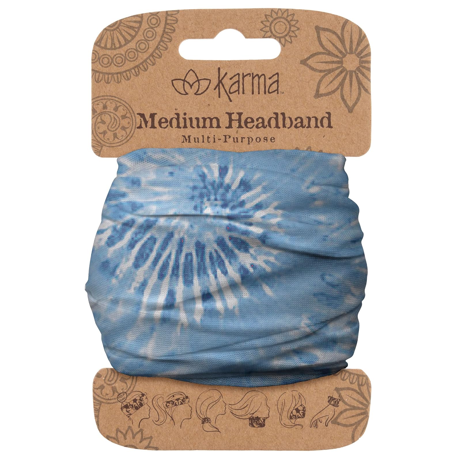 Karma Gifts Half Headband, Blue Tie Dye
