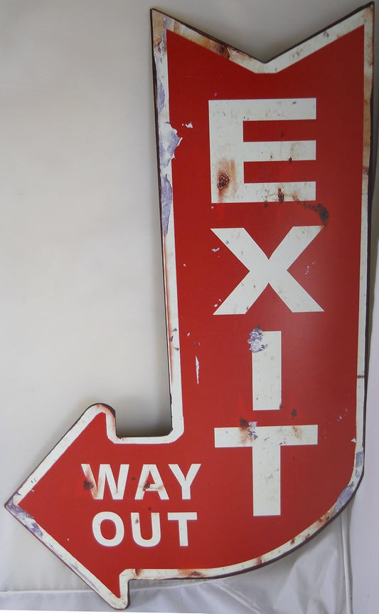 Upper Deck Vintage Looking EXIT Way Out Sign