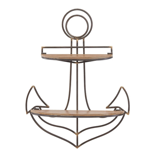 Danya B. FHB626 Decorative Sturdy Nautical Anchor Wall Shelf for Coastal or Seaside Home Decor