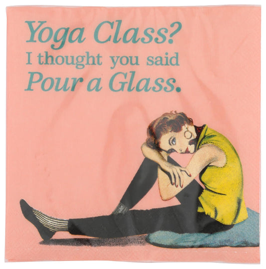 Design Design Yoga Class Pour A Glass Cocktail Napkins
