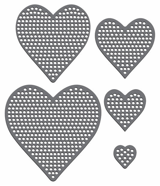 Rhinestone Genie Hearts 003 Magnetic Rhinestone Template, Black