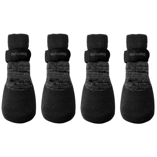 FouFou Dog 82541 2017 Rubber Dipped Socks, Small, Black