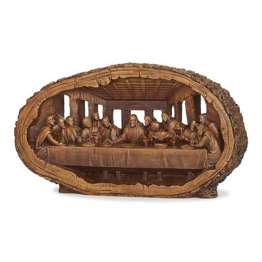Joseph's Studio by Roman - Last Supper Figure, Carved Wood Look, Renaissance Collection, 14.5" W, Resin and Stone, Tabletop or Desk Display, Decorative, Durable, Long Lasting