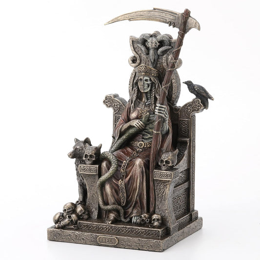 Unicorn Studio Veronese Design 9" Tall Hel The Norse Goddess of Helheim Cold Cast Resin Sculpture Antique Bronze Finish Statue Altar Decoration Mystic Gifts