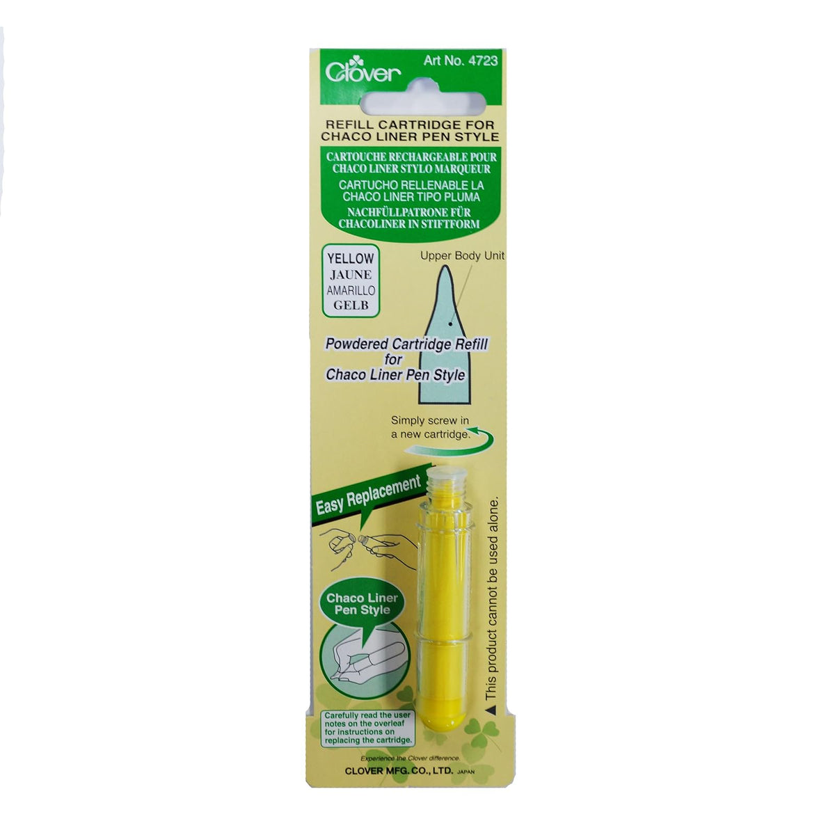 Clover Refill Pen Style Chaco Liner, Yellow