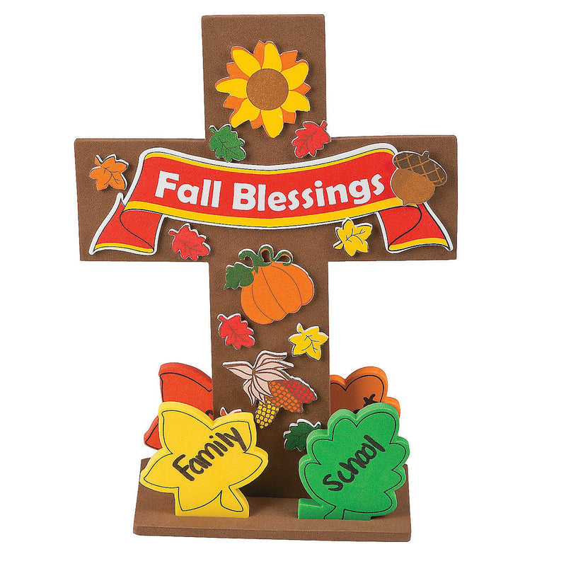 Fall Blessing Stand Up Foam Cross Craft Kit - Crafts for Kids and Fun Home Activities