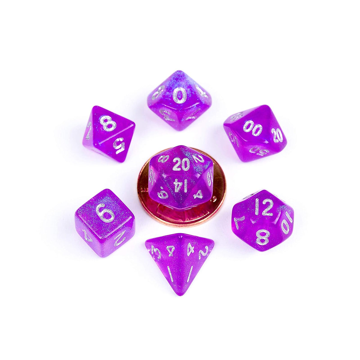 Metallic Dice Games Game Dice, 10mm, Purple