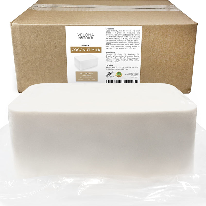 velona 25 LB - Coconut Milk Glycerin Soap Base Bulk SLS/SLES Free | Melt and Pour | Natural Bar for The Best Result for Soap Making