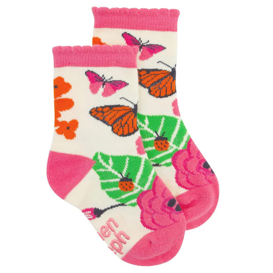 Stephen Joseph Kids Crew Socks, Butterfly, Medium