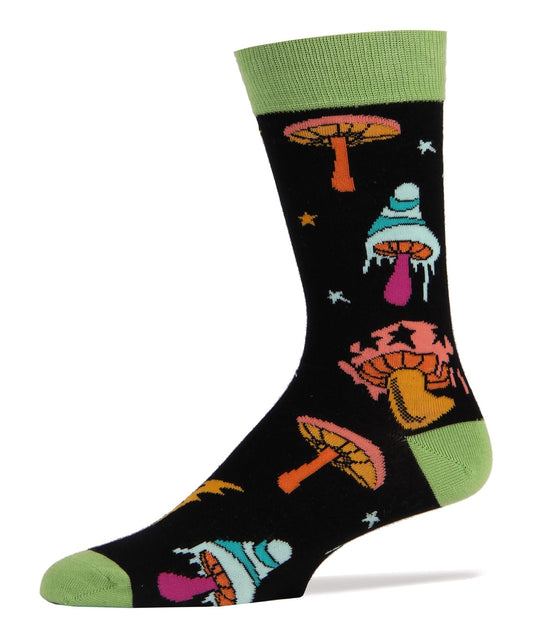 Oooh Yeah Socks Mens Novelty Funny Crew Socks Shrooms
