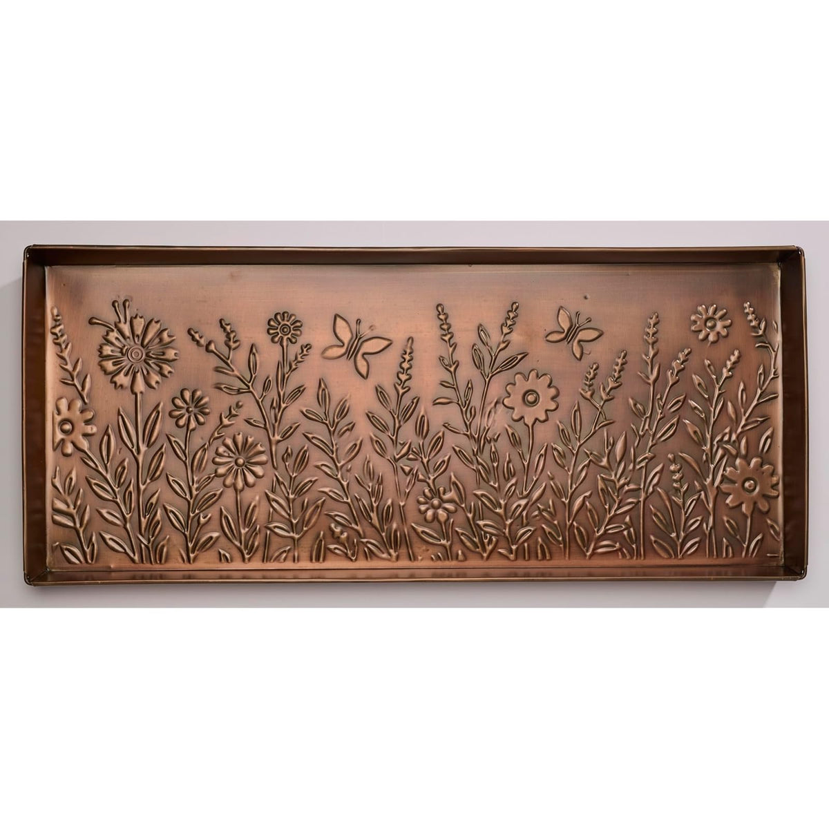 Home Furnishings By Larry Traverso Tray, 30" x 13" x 2", Butterfly Garden Patter