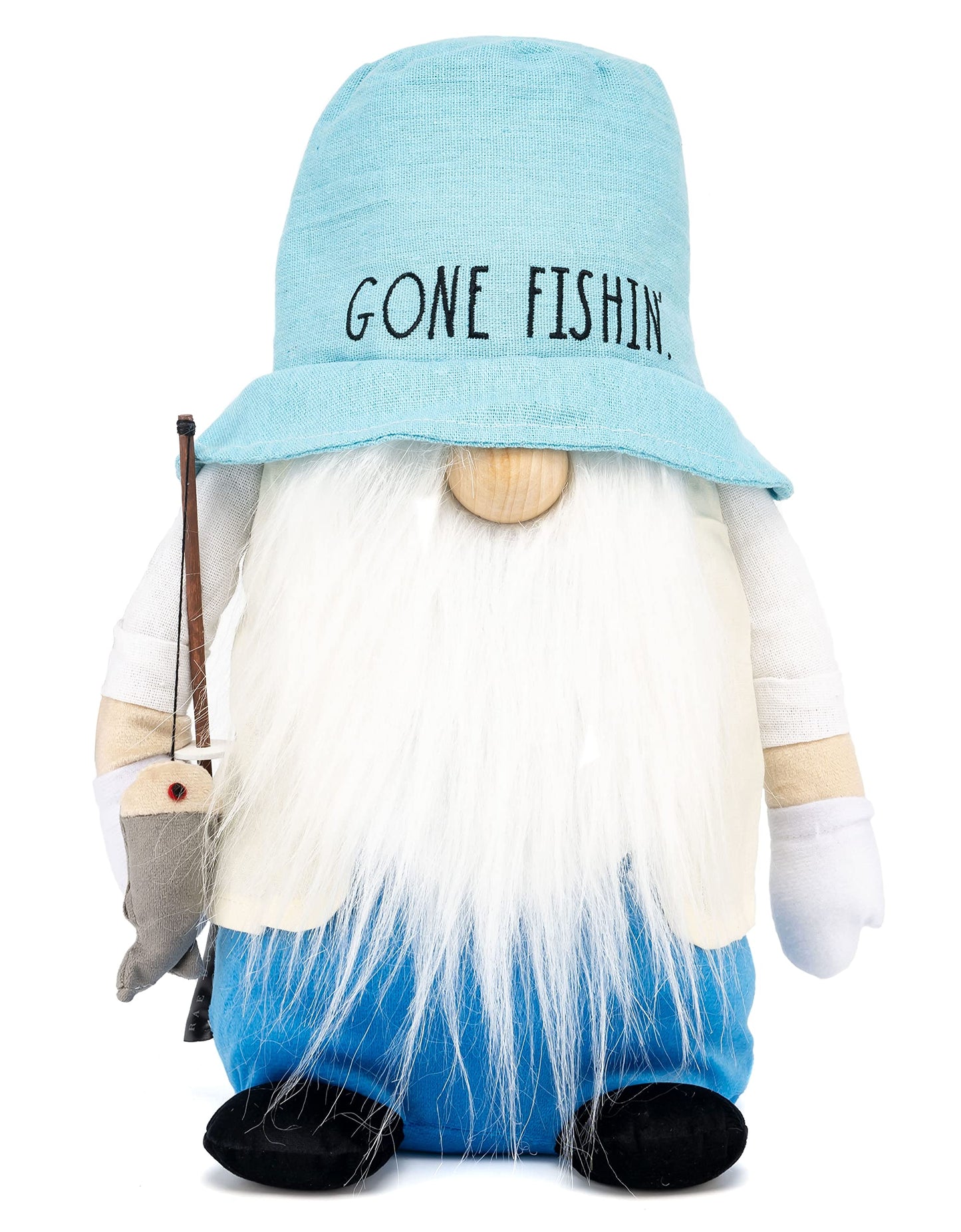 Rae Dunn Summer Gnome - Decorations for Home - Summer Home Decor - Farmhouse Kitchen Decoration, Stuffed Gnomes Plush Shelf Figurines, Gnome Decor Mother's Day Father's Day Gnome Gifts - Gone Fishin