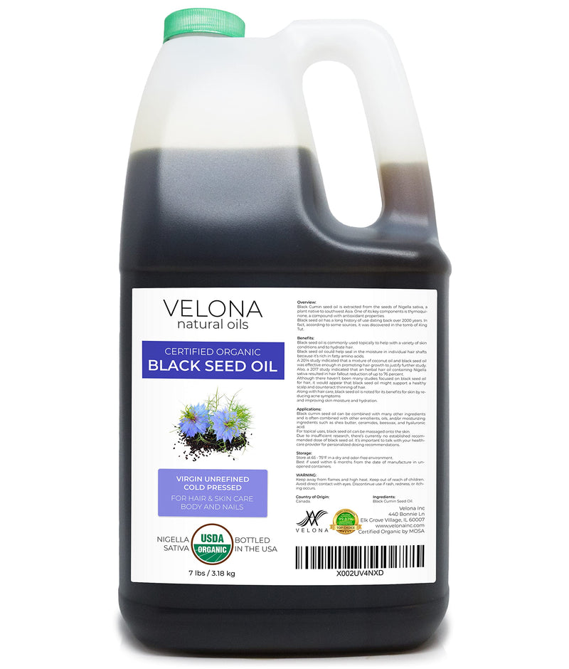 velona Black Cumin Seed Oil USDA Certified Organic - 112 oz | 100% Pure and Natural Carrier Oil | Unrefined, Cold Pressed | Hair, Body and Skin Care | Use Today - Enjoy Results