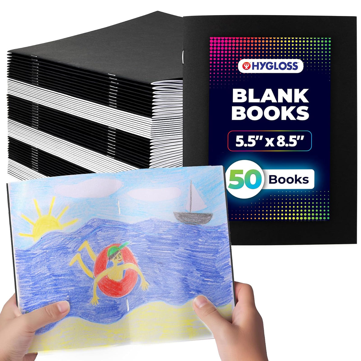 Hygloss Art Media Paper, 5.5 x 8.5-Inch, Black