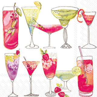 ihr SINCE 1977 Disposable Napkin, 5" x 5", Sweet Cocktails