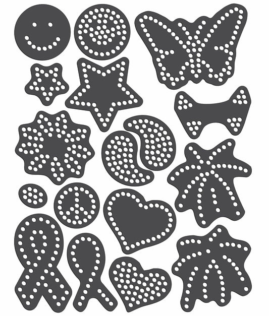 Rhinestone Genie Variety-Multi Color Designs Magnetic Rhinestone Template, Black