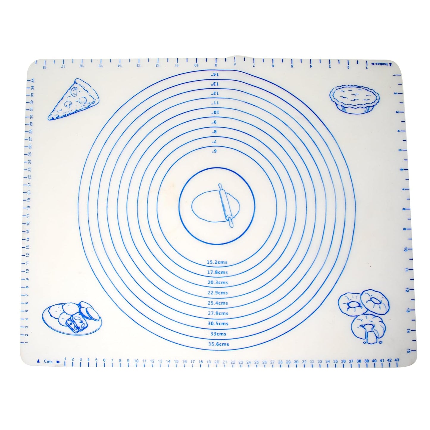 Norpro White Silicone Pastry Mat with Measurements