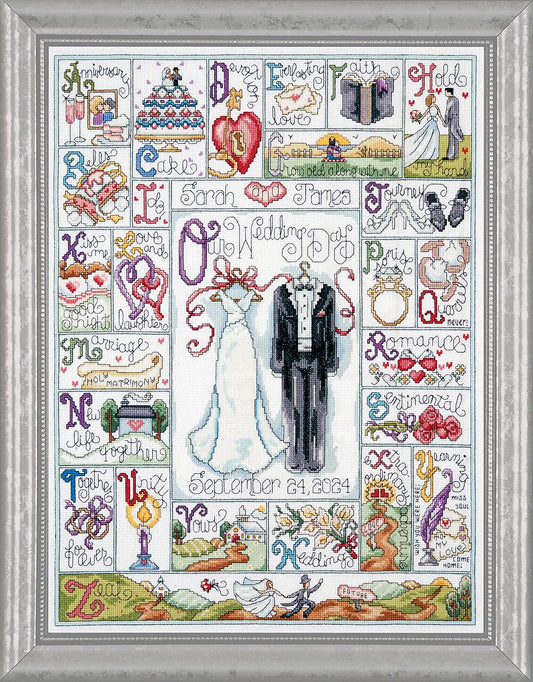 Design Works Crafts Counted Cross Stitch kit Record - Wedding Abc