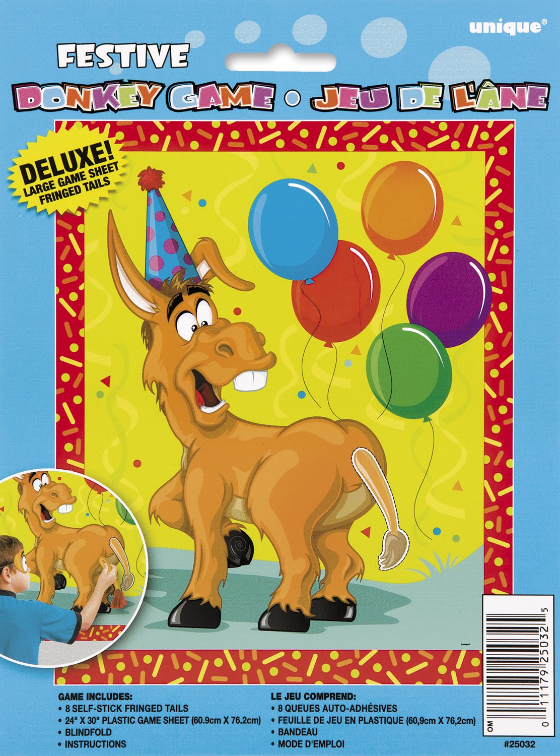 Unique Industries Deluxe Pin The Tail on the Donkey Game for 8