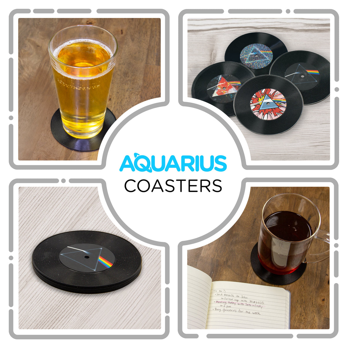 AQUARIUS Drink Coaster, Medium, Multicolor