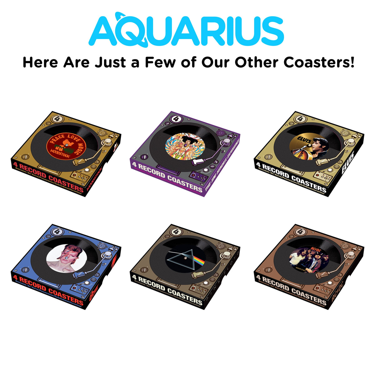 AQUARIUS Drink Coaster, Medium, Multicolor