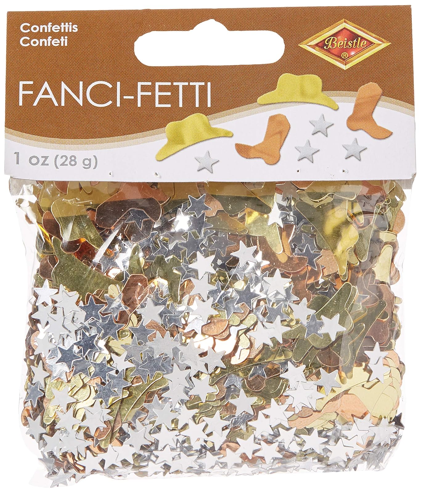Beistle Fanci-Fetti Western Icons (copper, gold, silver) Party Accessory  (1 count) (1 Oz/Pkg)