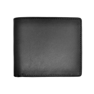 Royce Leather Nappa Leather RFID Blocking Euro Commuter Wallet, Black