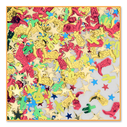 Beistle Multicolor Western Cutout Plastic Confetti-1 Pack / .5oz