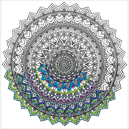 Design Works Crafts Tobin Zenbroidery Stamped Embroidery 10"X10"-Mandala