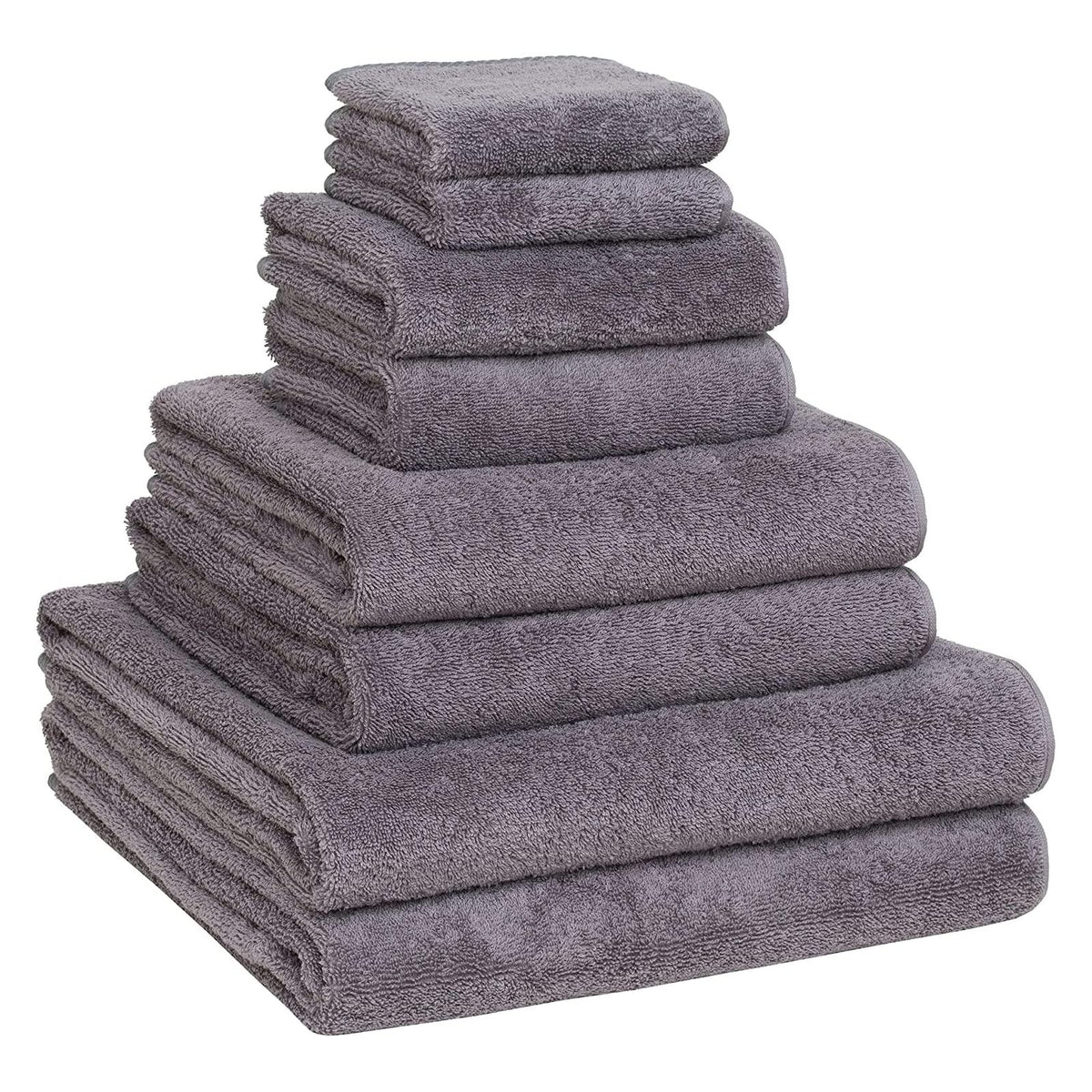 Home and Plan Towel, 8-Piece Towel Set, Grey