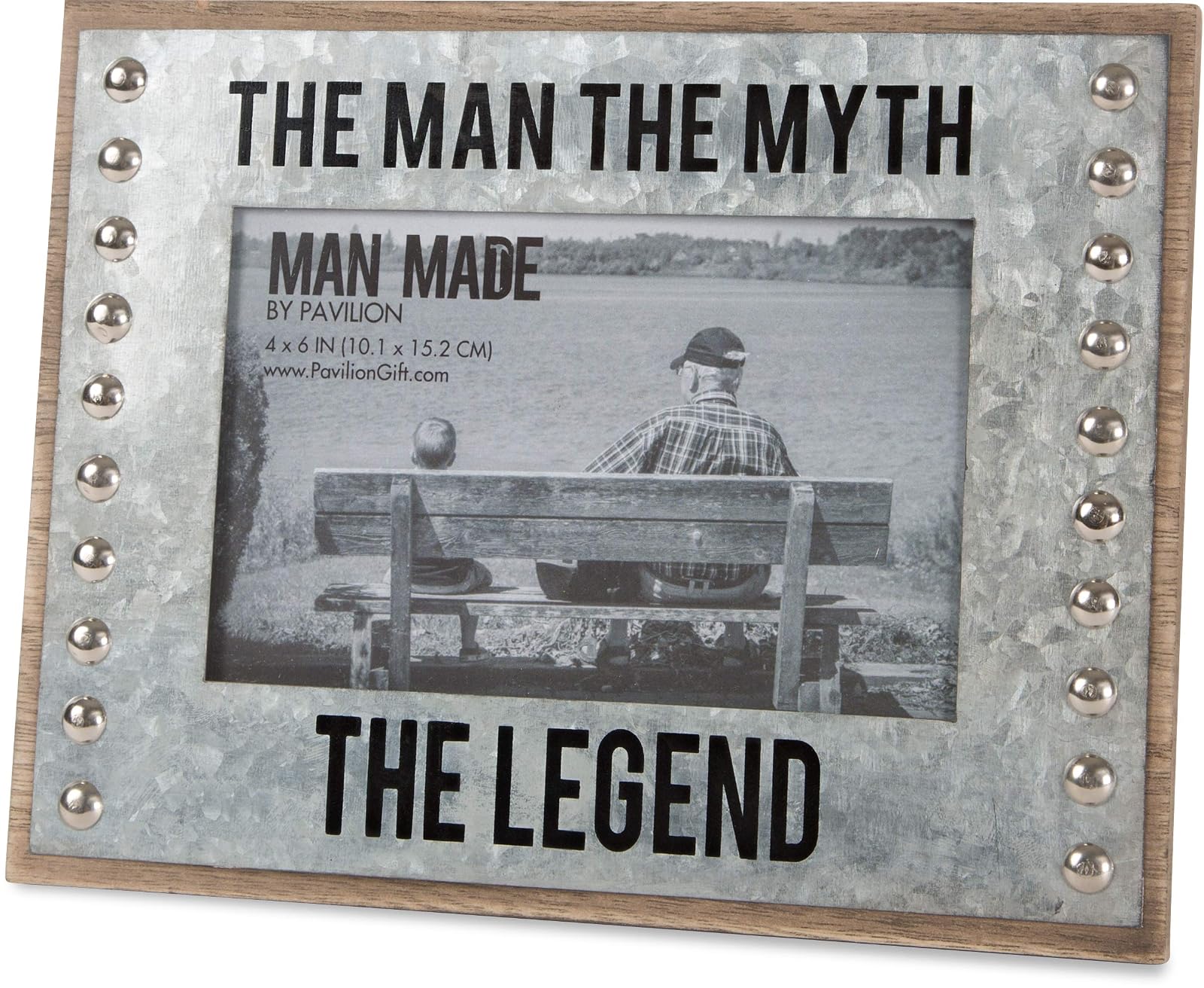 Pavilion - The Man The Myth The Legend - Wood and Metal 4x6 Picture Frame