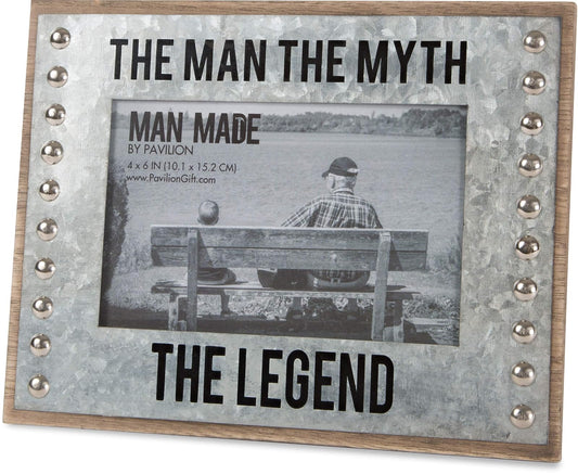 Pavilion - The Man The Myth The Legend - Wood and Metal 4x6 Picture Frame
