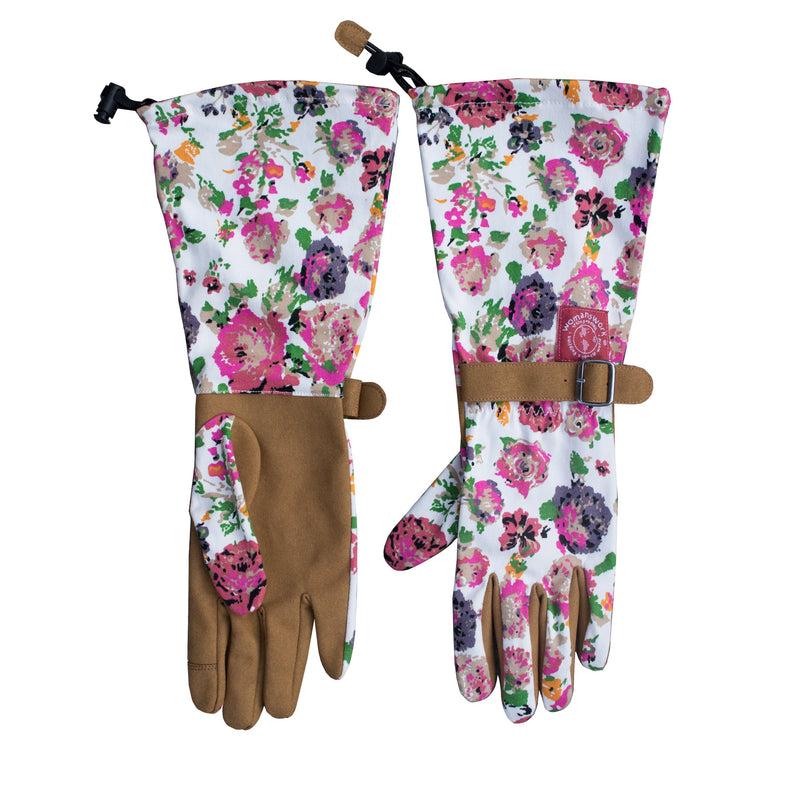 Womanswork Floral Pattern Arm Saver Gloves, Small