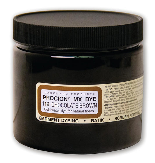 Jacquard Procion Mx Dye - Undisputed King of Tie Dye Powder - Chocolate Brown - 8oz Net Wt - Cold Water Fiber Reactive Dye Made in USA