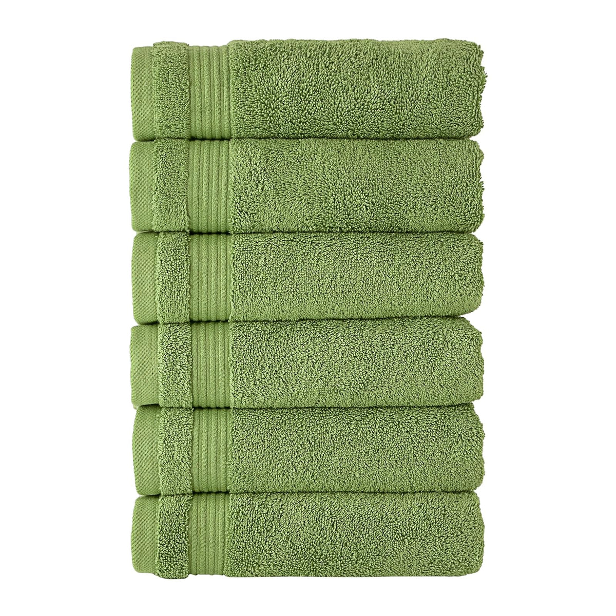 Classic Turkish Towels Towel, Hand Towels - 6 Piece Set, Green