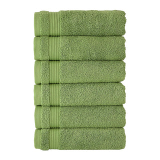 Classic Turkish Towels Towel, Hand Towels - 6 Piece Set, Green