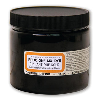 Jacquard Procion Mx Dye - Undisputed King of Tie Dye Powder - Antique Gold - 8oz Net Wt - Cold Water Fiber Reactive Dye Made in USA