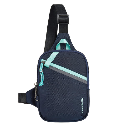 Travelon Greenlander Anti-Theft Compact Sling, Galaxy Blue