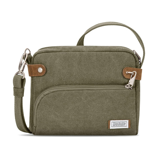 Travelon Anti-Theft Heritage Small Crossbody Bag Cross Body, Sage, One Size