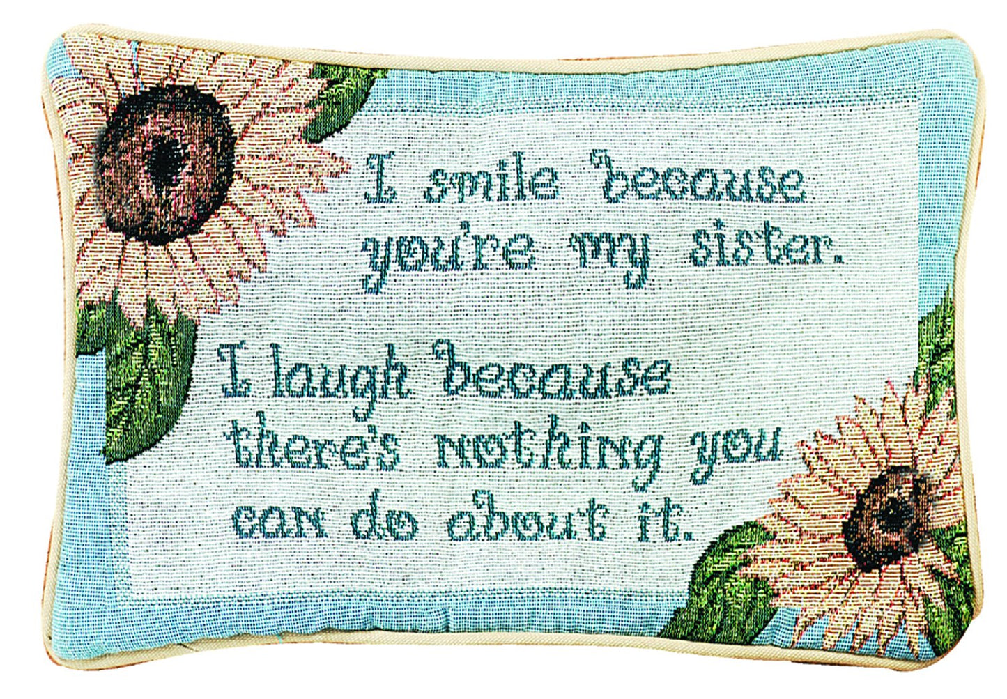 Manual 12.5 x 8.5-Inch Decorative Throw Pillow I Smile I Laugh/Sister