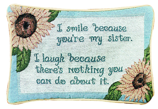 Manual 12.5 x 8.5-Inch Decorative Throw Pillow I Smile I Laugh/Sister