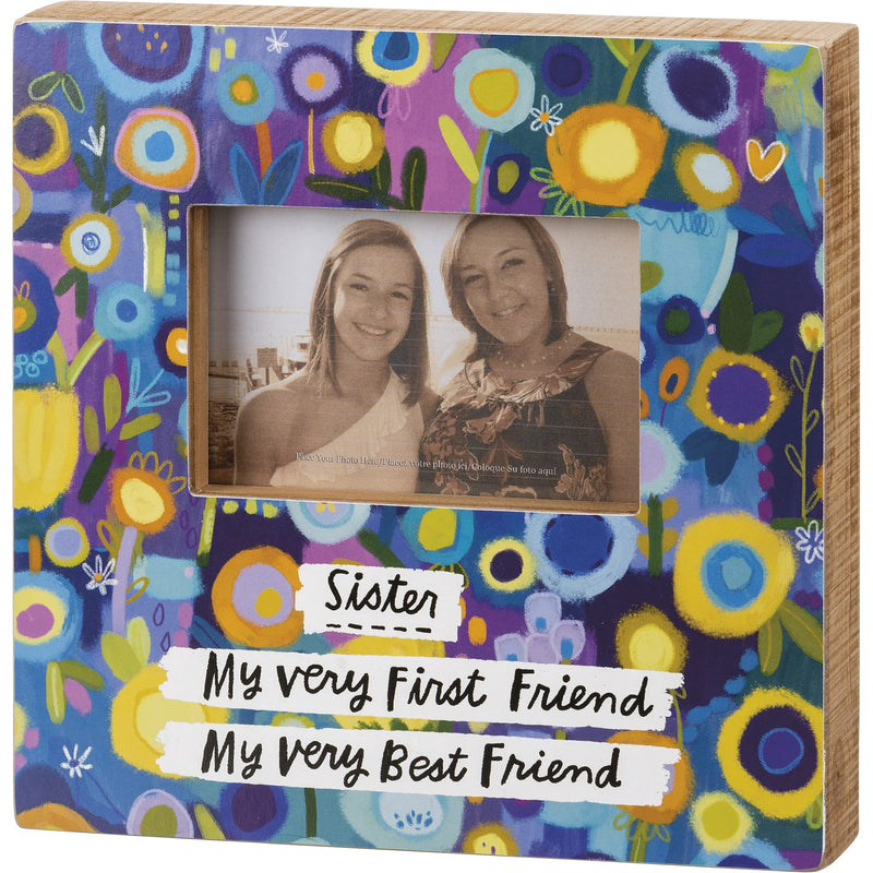 Primitives by Kathy Sister My Very First Friend My Very Best Friend Home Décor Box Photo Frame