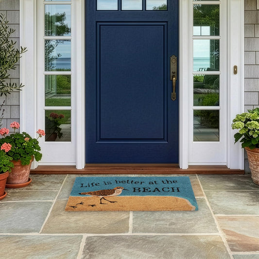 Larry Traverso Sand Piper 100% Coir Doormat, 18 x 30 inches, Naturally Durable, PVC-Backing, Sustainable