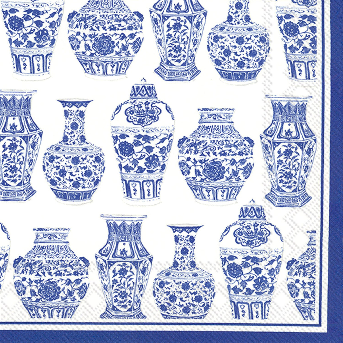 IHR Ideal Home Range Disposable Napkin, 20 Count (Pack of 1), Blue and White Urn