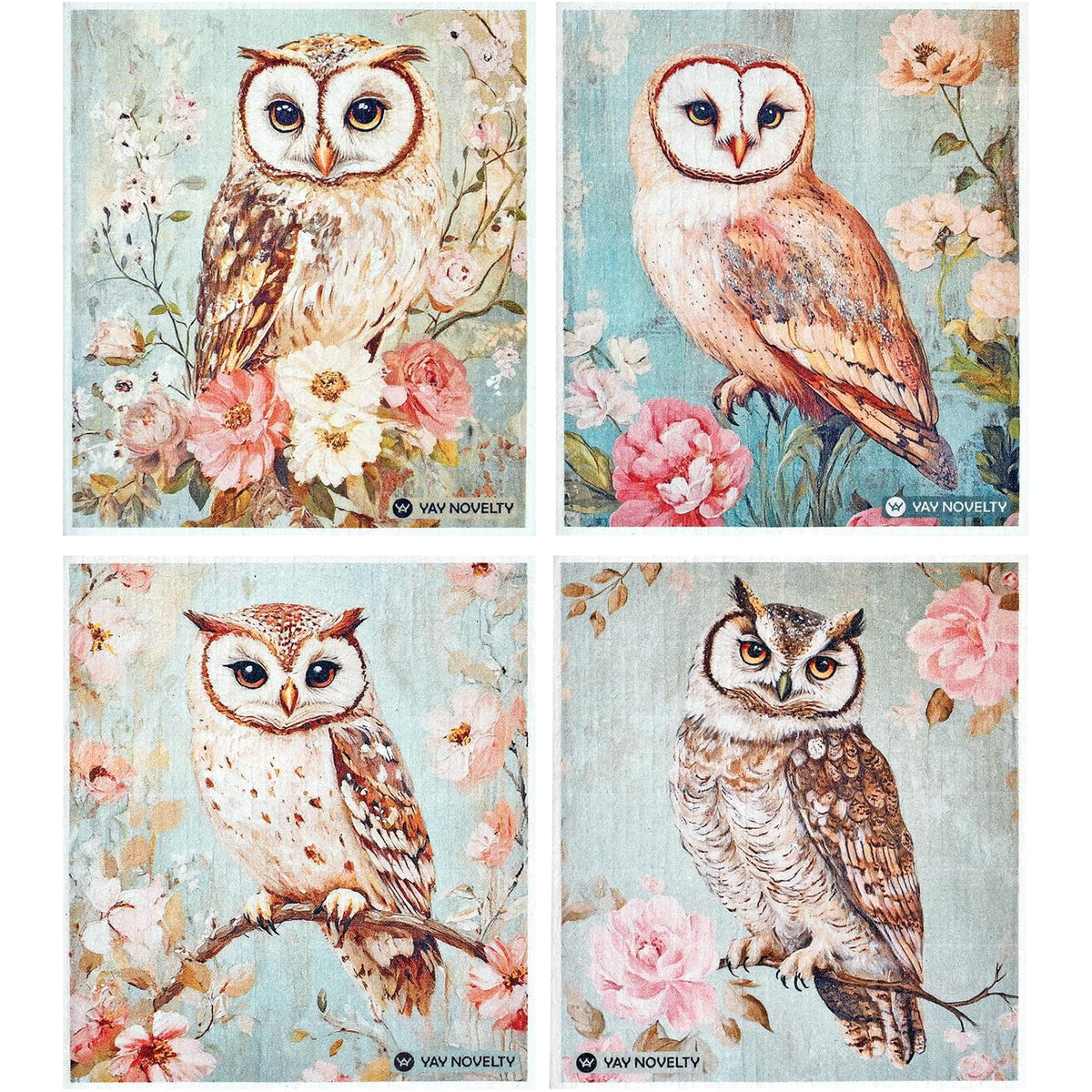 YAY NOVELTY Utility Sponge, Vintage Owl, Vintage