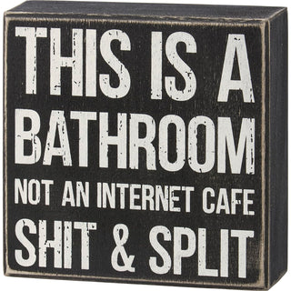 Primitives by Kathy Decorative Signage, 5 inches x 5 inches x 1.75 inches, Black