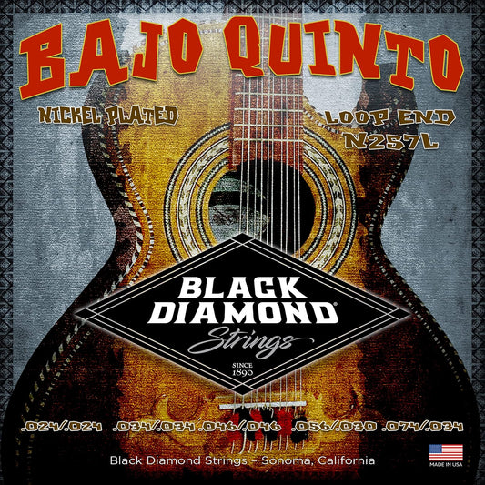 Black Diamond Strings® N257L Bajo Quinto Nickel Loop End .024| .034| .046| .056 030 | .074 .034
