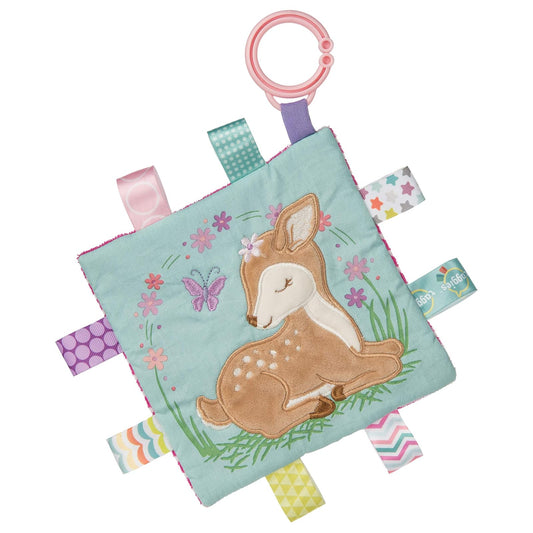 Mary Meyer Taggies Soothing Sensory Crinkle Me Toy with Baby Paper and Squeaker, Flora Fawn, 6.5 x 6.5-Inches